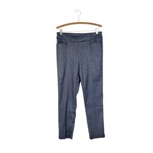 Chicos So Slimming 360 Brigitte Slim Ankle Pull On Pants Blue Silver Deco 8 1R